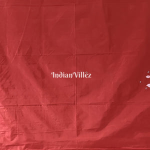 Maroon Maa Laxmi Hand-Painted Pattachitra Saree