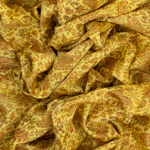 Mustard Handloom Chanderi Cotton Saree Printed With Floral Motifs