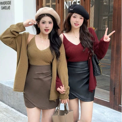 Elena Statement Woolen Tops with Cape Style Sweater