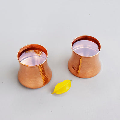 Brown - Concave Copper Tumbler (450 ml) (Single Piece)