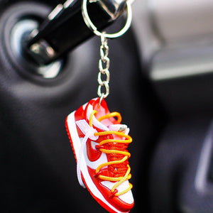 3D Sneaker Keychain Off White Dunk Red