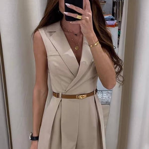 Vaco Statement Romper with belt