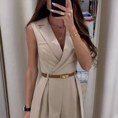 Vaco Statement Romper with belt