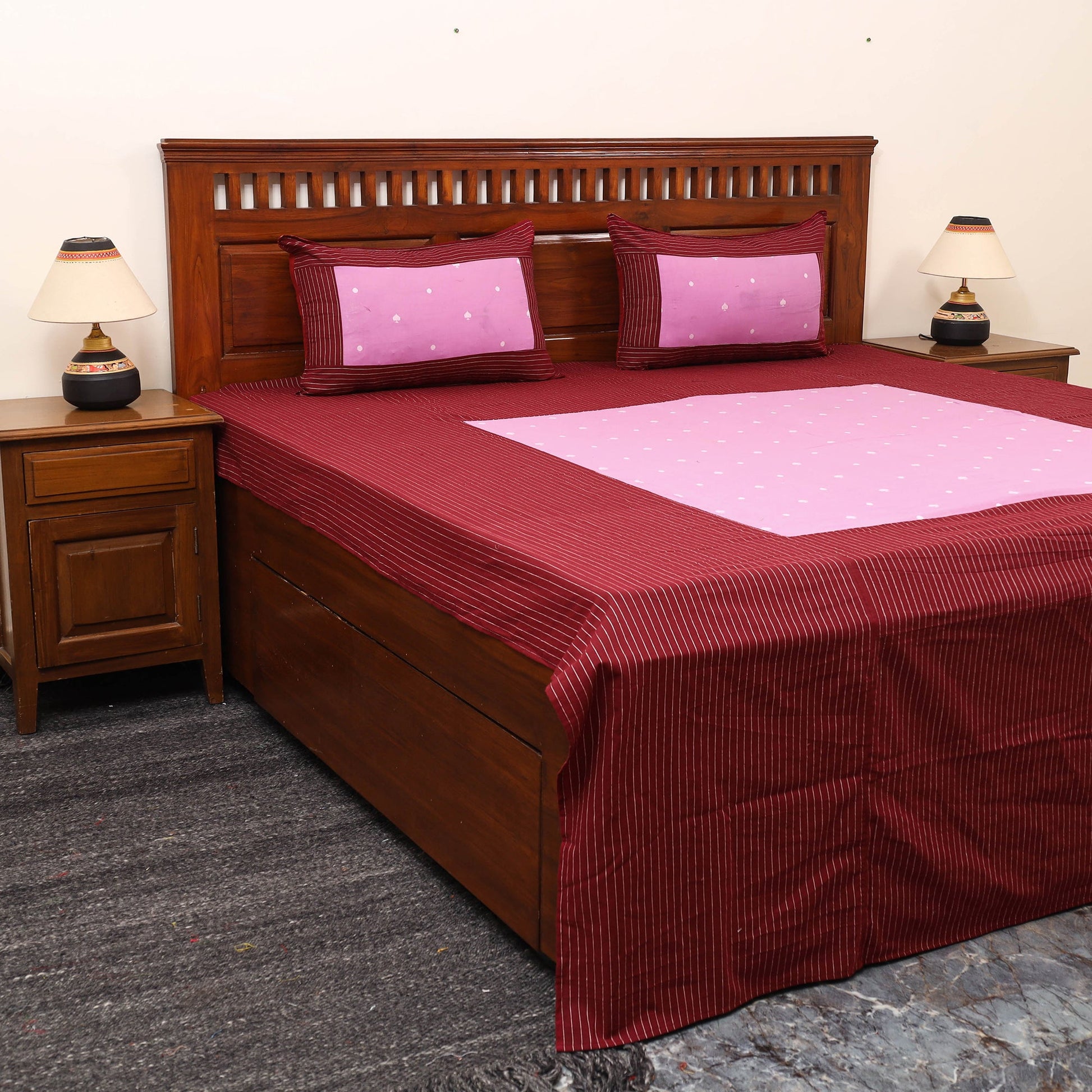 Patchwork Cotton Double Jacquard Bedsheet Set 19