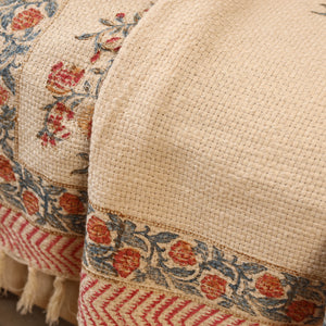 Beige - Sanganeri Print Cotton Sofa Throw (88 x 60 in) 16
