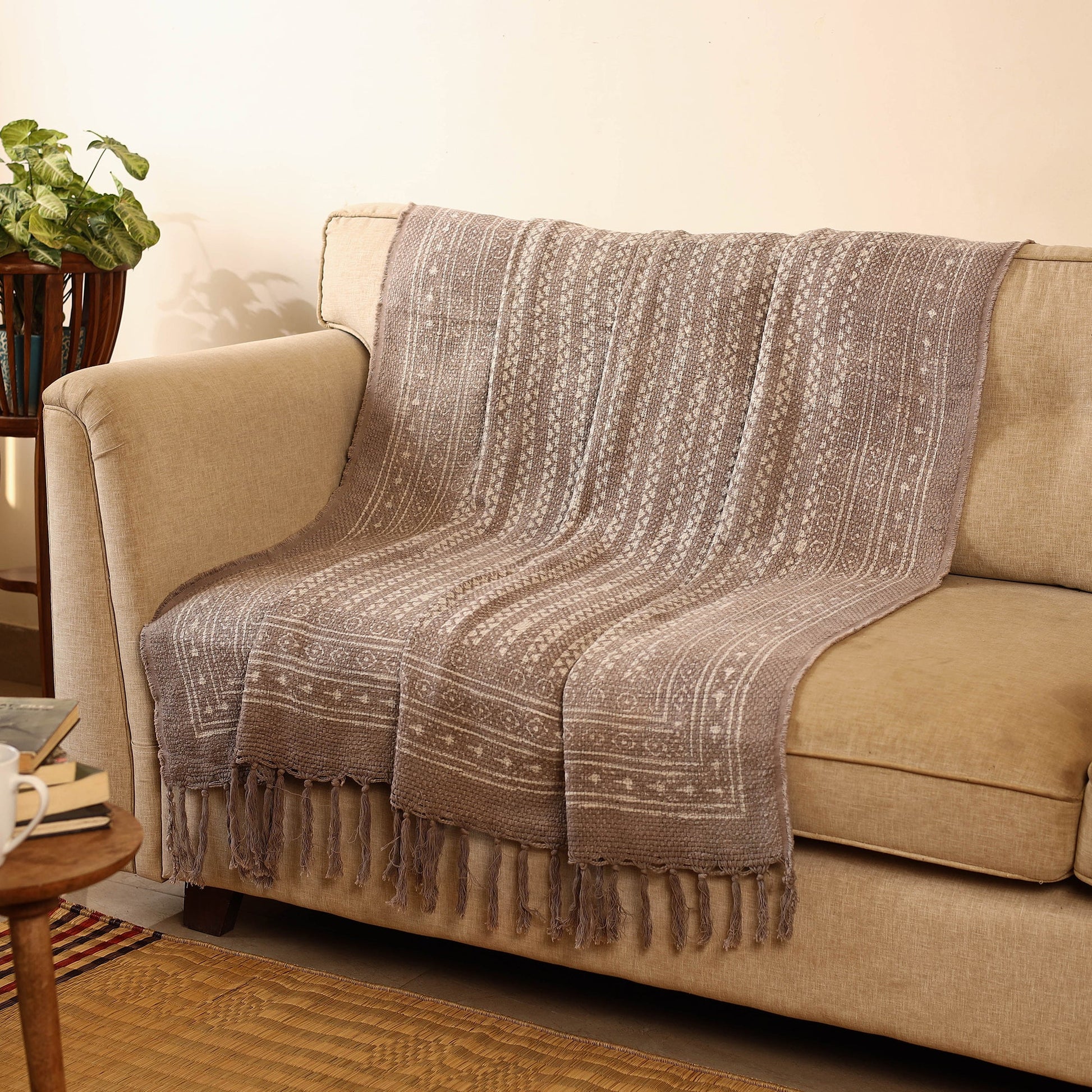 Brown - Jaipur Print Cotton Sofa Throw (88 x 60 in) 17