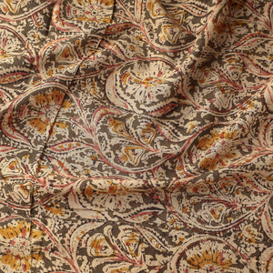 Brown - Kalamkari Block Printed Natural Dyed Cotton Fabric