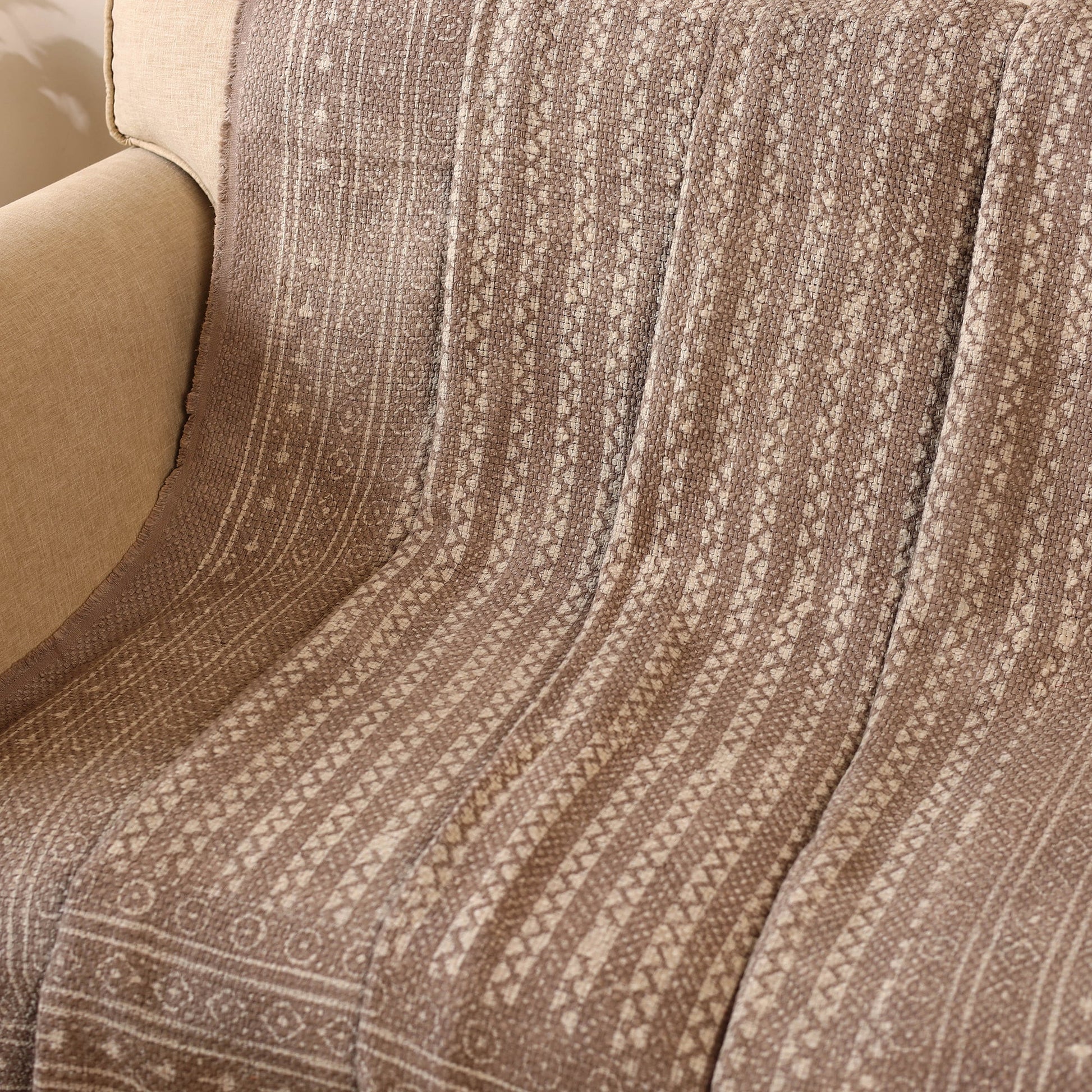 Brown - Jaipur Print Cotton Sofa Throw (88 x 60 in) 17