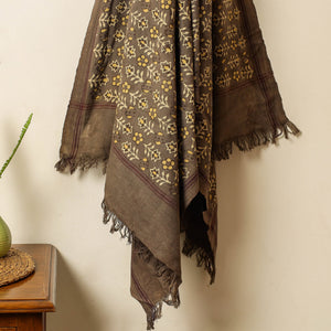 Brown - Block Print Cotton Ajrakh Handloom Towel