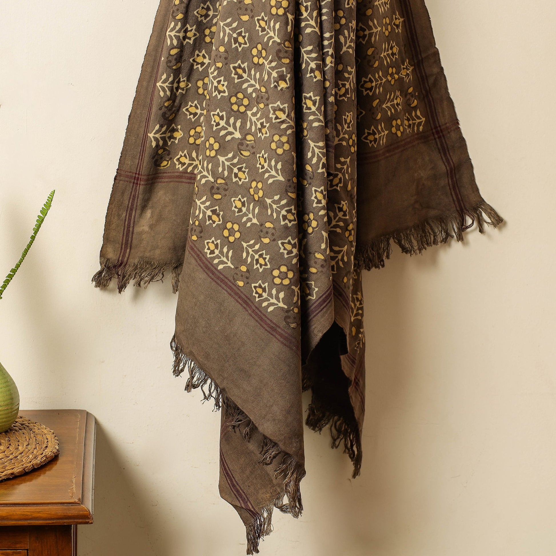 Brown - Block Print Cotton Ajrakh Handloom Towel