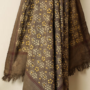 Brown - Block Print Cotton Ajrakh Handloom Towel