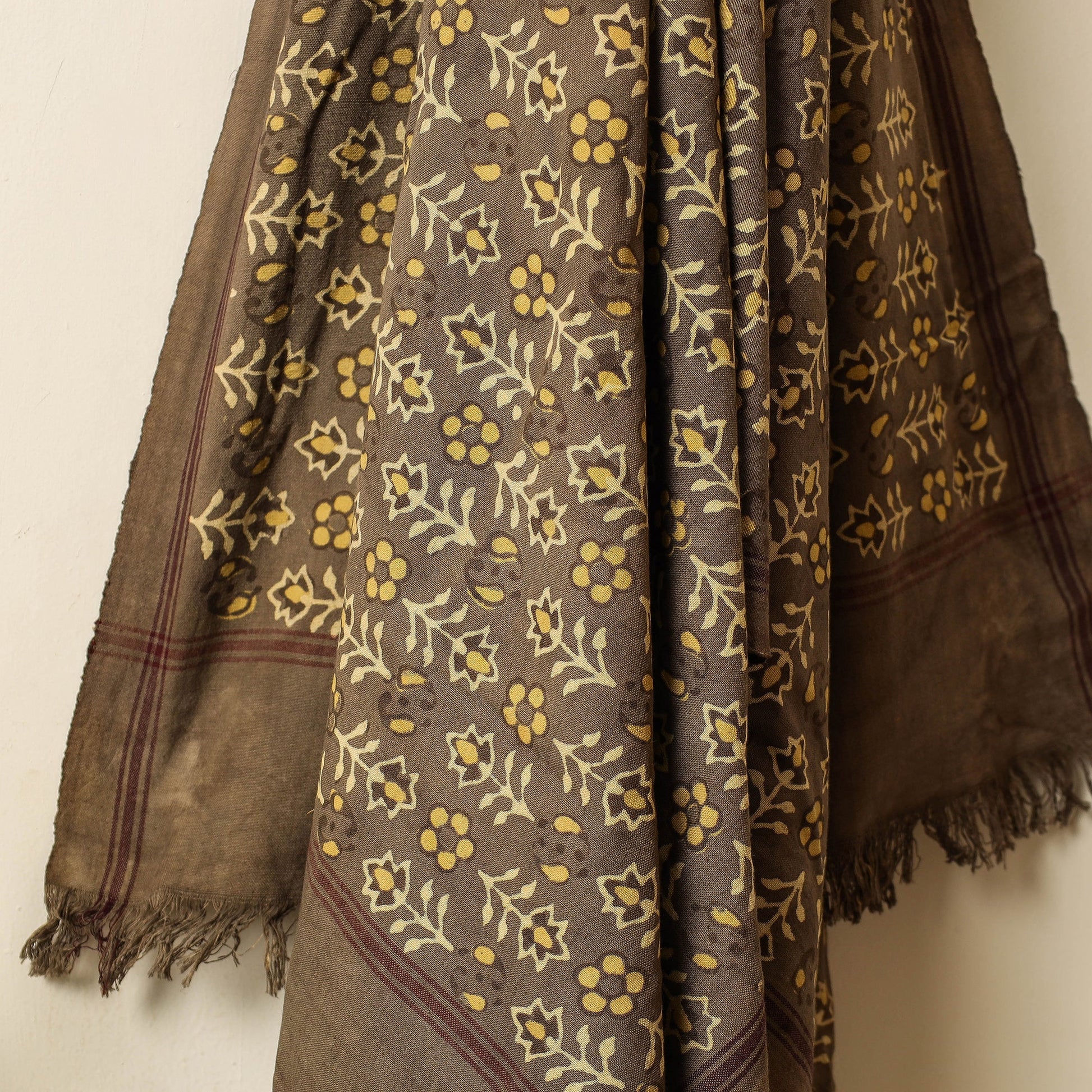Brown - Block Print Cotton Ajrakh Handloom Towel