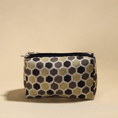 Brown - Handmade Cotton Toiletry Pouch 16