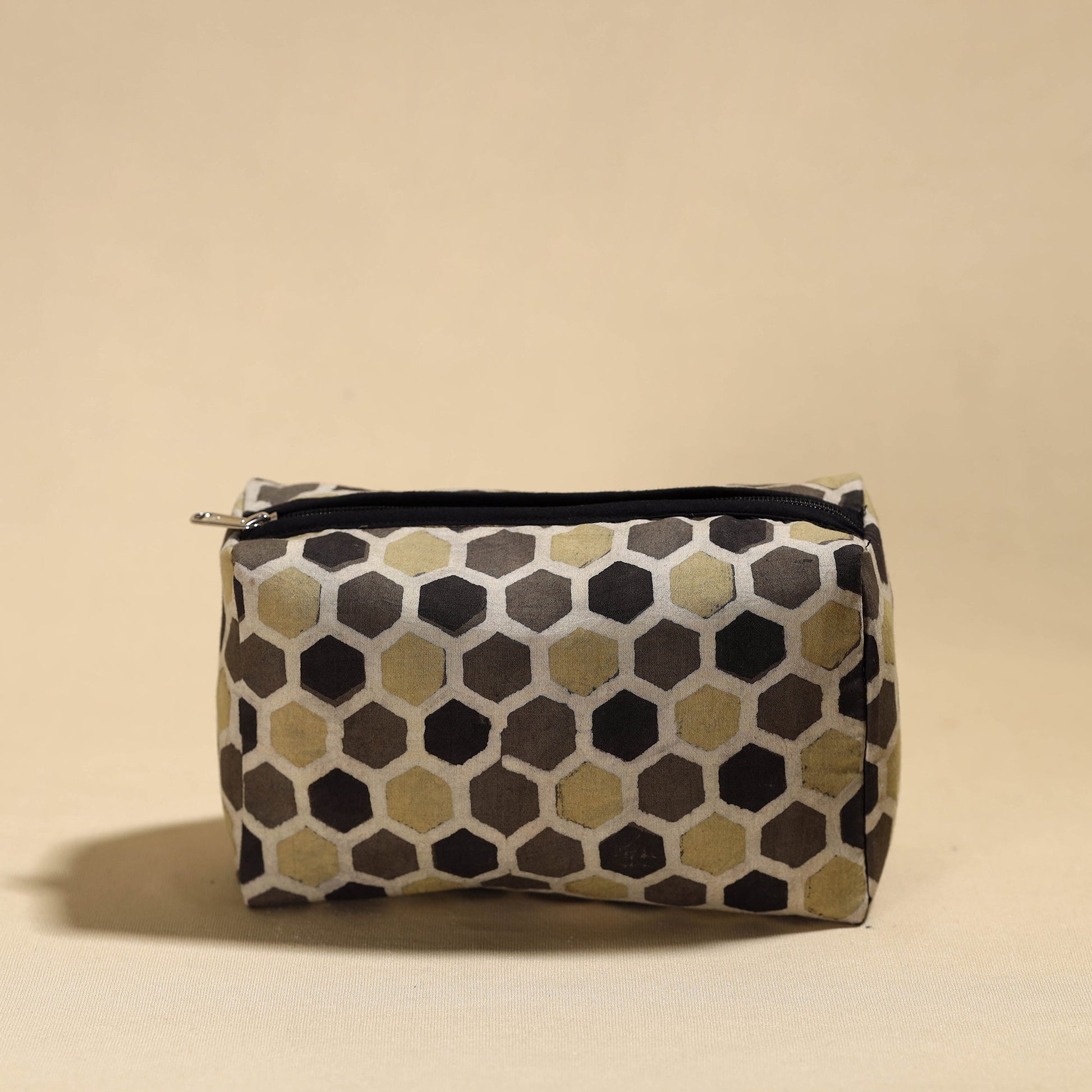 Brown - Handmade Cotton Toiletry Pouch 16