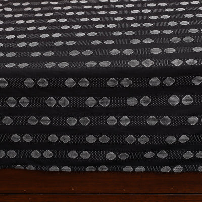 Black - Patchwork Cotton Double Jacquard Bedsheet Set 18