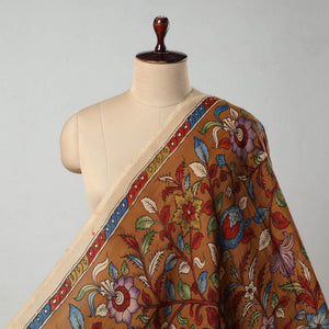 Brown -  Bangalore Silk Srikalahasti Pen Kalamkari Fabric 15