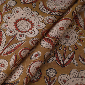 Brown - Ajrakh Dabu Bagru Block Print Chanderi Silk Fabric 12