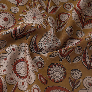 Brown - Ajrakh Dabu Bagru Block Print Chanderi Silk Fabric 12