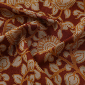Brown - Cotton Kalamkari Print Fabric 28