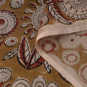 Brown - Ajrakh Dabu Bagru Block Print Chanderi Silk Fabric 12