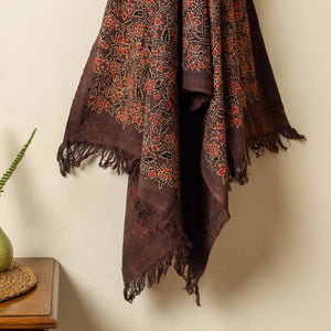 Brown - Block Print Cotton Ajrakh Handloom Towel