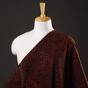 Black - Pipad Block Printed Cotton Fabric