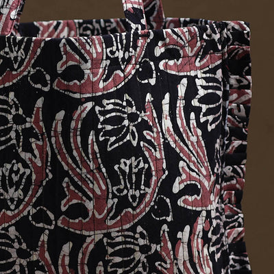 Black - Handcrafted Cotton Frill Jhola Bag 15