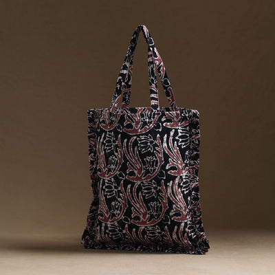 Black - Handcrafted Cotton Frill Jhola Bag 15