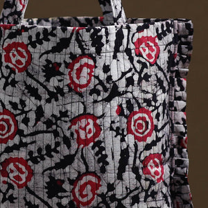 Black - Handcrafted Cotton Frill Jhola Bag 16