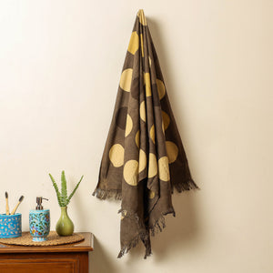 Brown - Block Print Cotton Ajrakh Handloom Towel