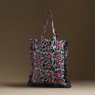 Black - Handcrafted Cotton Frill Jhola Bag 16