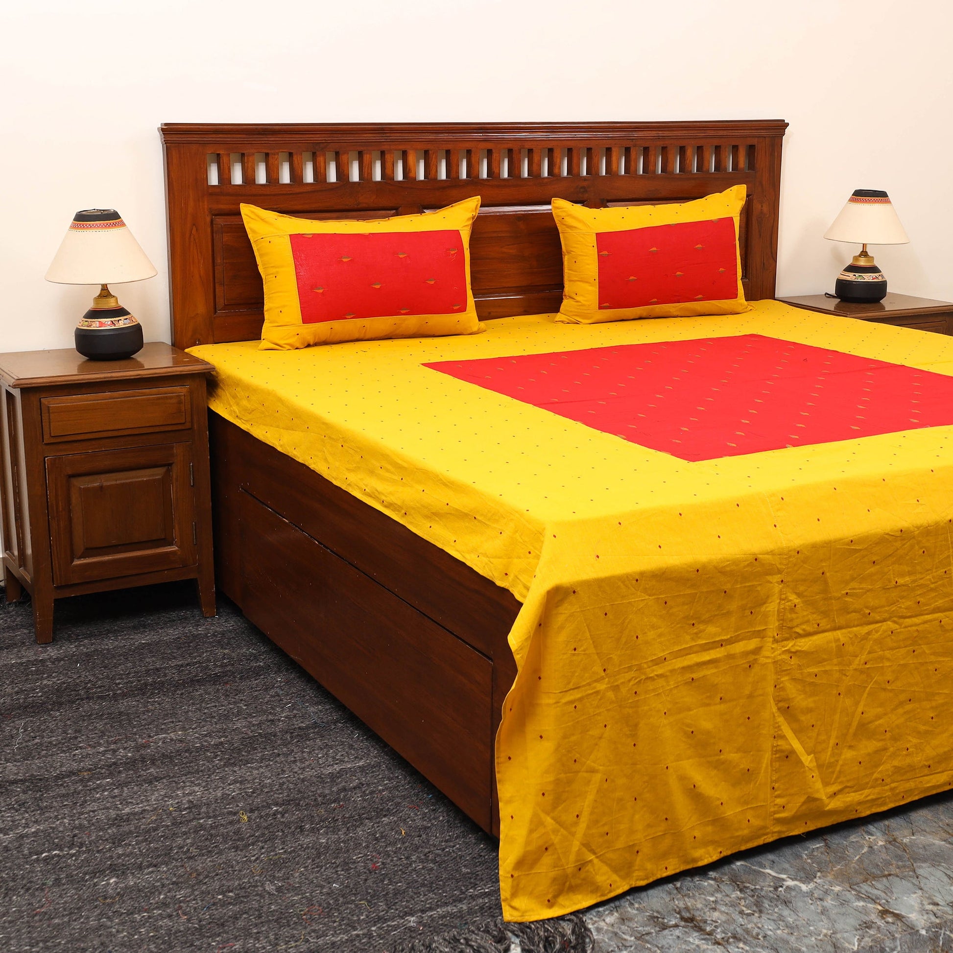 Patchwork Cotton Double Jacquard Bedsheet Set 14