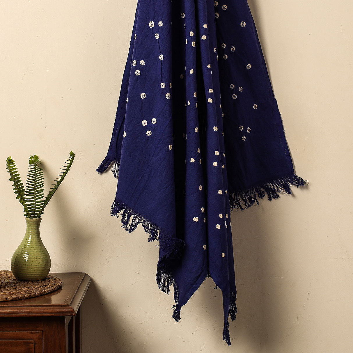 Blue - Bandhani Tie-Dye Handloom Cotton Towel