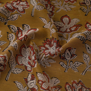 Brown - Ajrakh Dabu Bagru Block Print Chanderi Silk Fabric 14