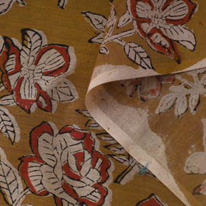 Brown - Ajrakh Dabu Bagru Block Print Chanderi Silk Fabric 14