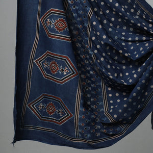 Blue - 3pc Ajrakh Hand Block Printed Cotton Suit Material Set