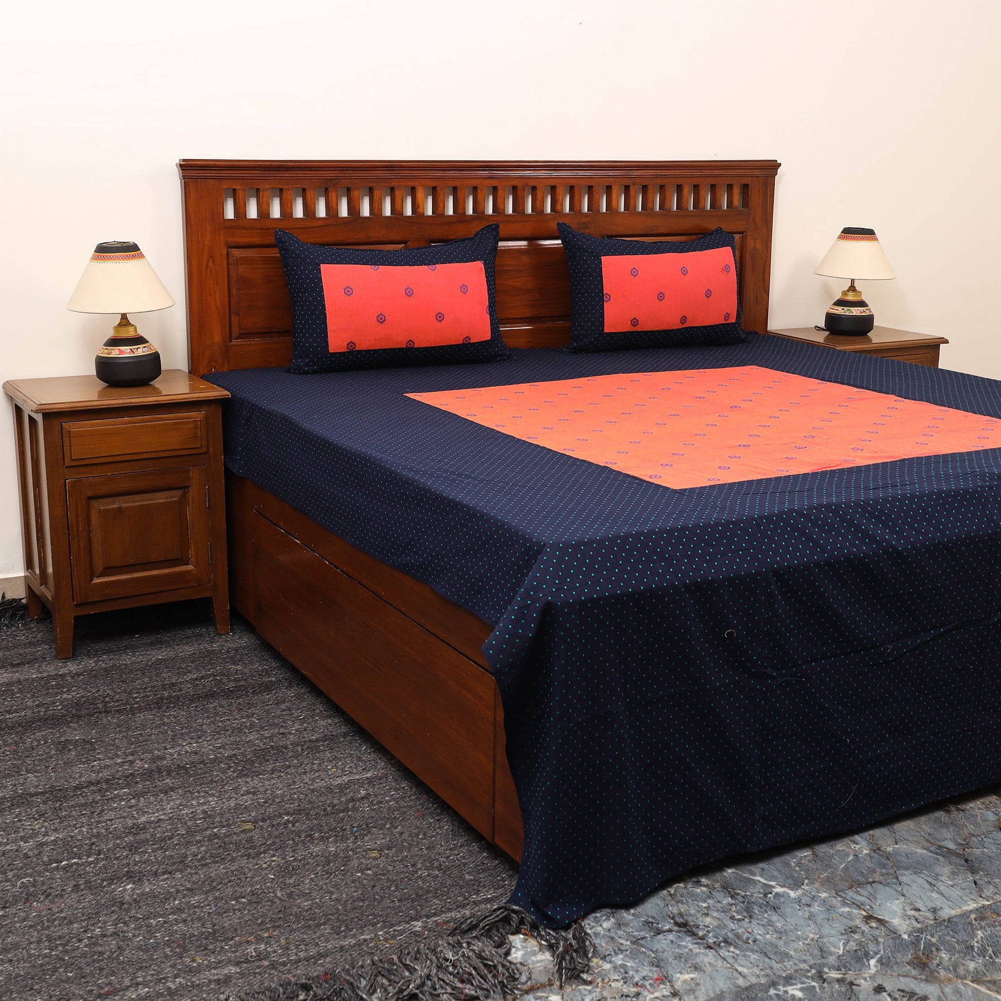 Patchwork Cotton Double Jacquard Bedsheet Set 14