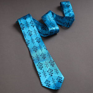 Block Printed Mashru Silk Handmade Necktie for Men
