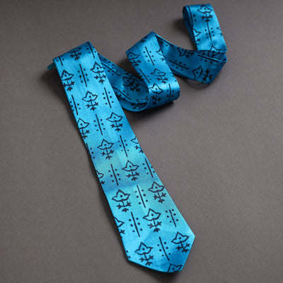 Block Printed Mashru Silk Handmade Necktie for Men