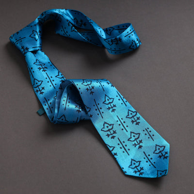 Block Printed Mashru Silk Handmade Necktie for Men