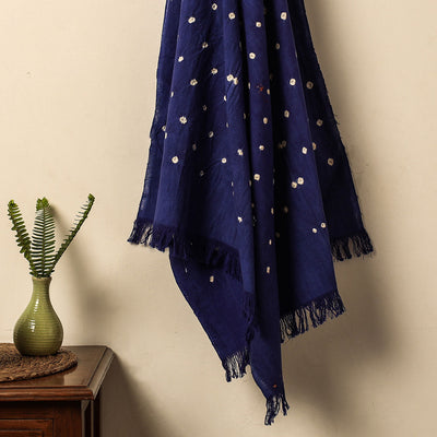 Blue - Bandhani Tie-Dye Handloom Cotton Towel