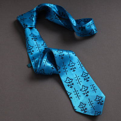 Block Printed Mashru Silk Handmade Necktie for Men