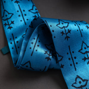 Block Printed Mashru Silk Handmade Necktie for Men