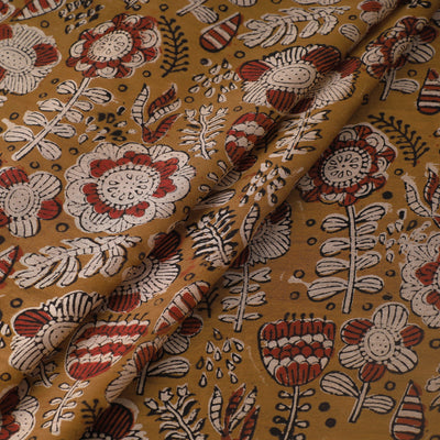 Brown - Ajrakh Dabu Bagru Block Print Chanderi Silk Fabric 16