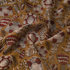 Brown - Ajrakh Dabu Bagru Block Print Chanderi Silk Fabric 16
