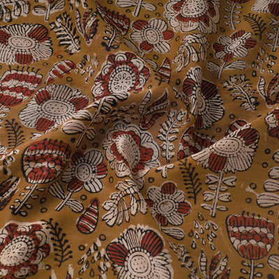 Brown - Ajrakh Dabu Bagru Block Print Chanderi Silk Fabric 16