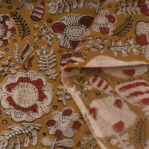Brown - Ajrakh Dabu Bagru Block Print Chanderi Silk Fabric 16