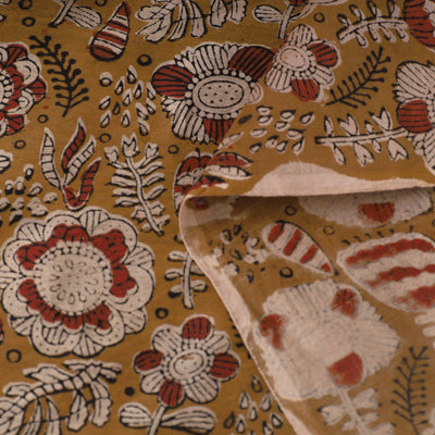 Brown - Ajrakh Dabu Bagru Block Print Chanderi Silk Fabric 16