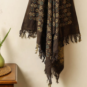 Brown - Block Print Cotton Ajrakh Handloom Towel