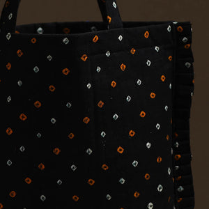 Black - Handcrafted Cotton Frill Jhola Bag 25